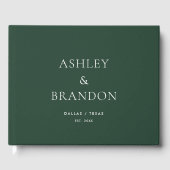 Emerald Green Modern Wedding Custom Guest Book Gästebuch (Vorderseite)