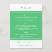 Emerald Green Modern Wedding Menu Menükarte (Vorderseite)