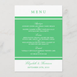 Emerald Green Modern Wedding Menu Menükarte