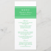 Emerald Green Modern Wedding Menu Menükarte (Vorderseite)