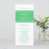 Emerald Green Modern Wedding Program Programm (Stehend Vorderseite)