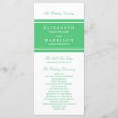 Emerald Green Modern Wedding Program Programm (Vorderseite)