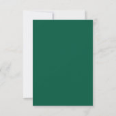 Emerald Green Modern Wedding Reception Card Dankeskarte (Rückseite)
