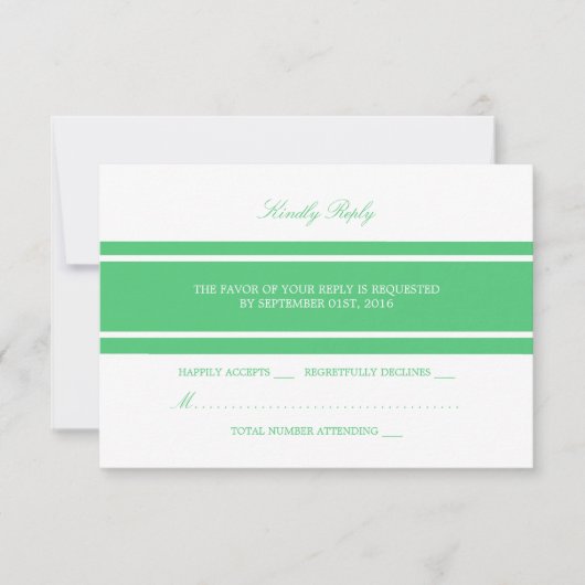 Emerald Green Modern Wedding RSVP (Vorderseite)