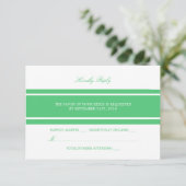 Emerald Green Modern Wedding RSVP (Stehend Vorderseite)
