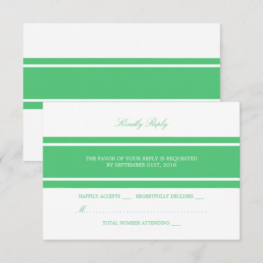 Emerald Green Modern Wedding RSVP (Vorne/Hinten)