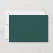 Emerald Green Modern Wedding RSVP Card (Rückseite)