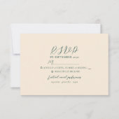 Emerald Green Modern Wedding RSVP Card Karte (Vorderseite)