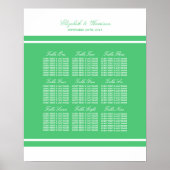 Emerald Green Modern Wedding Seating Chart Poster (Vorne)