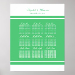 Emerald Green Modern Wedding Seating Chart Poster