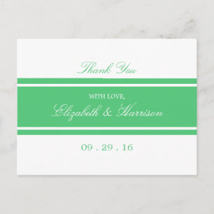 Emerald Green Modern Wedding Vielen Dank Postkarte