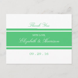 Emerald Green Modern Wedding Vielen Dank Postkarte