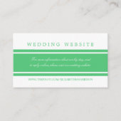 Emerald Green Modern Wedding Website Begleitkarte (Vorderseite)