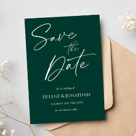 Emerald Green Moderne Minimalistische Hochzeit Save The Date