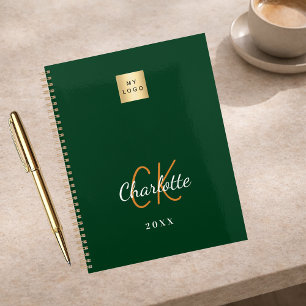 Emerald Green Mongram Business-Logo 2026 Planer