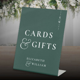 Emerald Green Monogram Cards und Geschenke Sockelschild