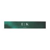 Emerald Green Monogram Einladungsbanderole (Flach)