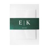 Emerald Green Monogram Einladungsbanderole (Vorderseite Beispiel)