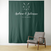 Emerald Green Monogram Golf Wedding Foto Hintergru Wandteppich (Beispiel)
