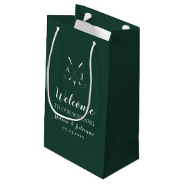 Emerald Green Monogram Golf Wedding Welcome Bag Kleine Geschenktüte