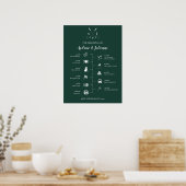 Emerald Green Monogram Golf Wedelzeitschrift Poster (Küche)