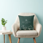 Emerald Green Monogram Mountains Winter Family Kissen (Stuhl )