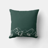 Emerald Green Monogram Mountains Winter Family Kissen (Rückseite)
