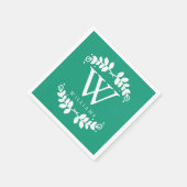 Emerald Green Monogram Serviette (Ecke)