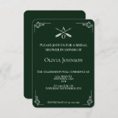 Emerald Green Monogram und Arrows Brautparty Einladung (Vorne/Hinten)