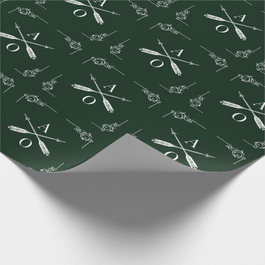 Emerald Green Monogram und Arrows Geschenkpapier (Ecke)