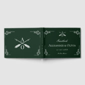 Emerald Green Monogram und Arrows Wedding Gästebuch (Voll)