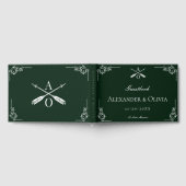 Emerald Green Monogram und Arrows Wedding Gästebuch (Voll)
