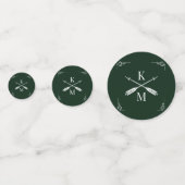 Emerald Green Monogram und Arrows Wedding Konfetti (Vorderseiten)