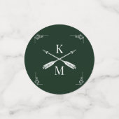 Emerald Green Monogram und Arrows Wedding Konfetti (Klein Vorderseite)