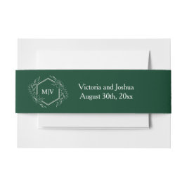 Emerald Green Monogram Wappen Einladungsbanderole