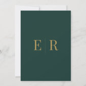 Emerald Green Monogram Wedding Details Card Einladung (Rückseite)