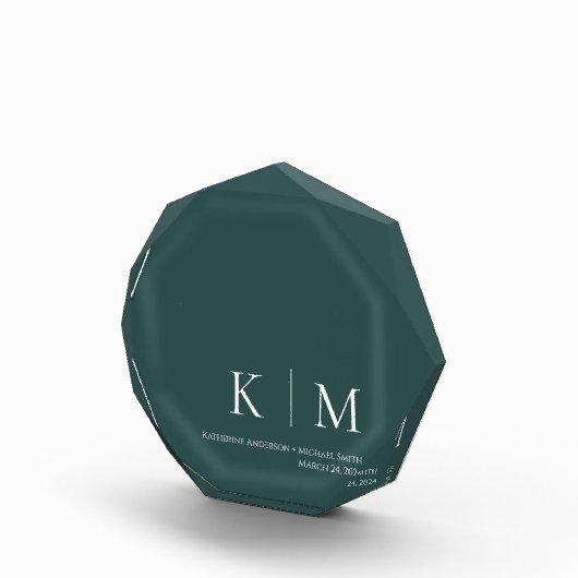 Emerald Green Monogram - Wedding Keepake- Fotoblock (Rechts)