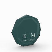 Emerald Green Monogram - Wedding Keepake- Fotoblock (Links)