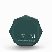 Emerald Green Monogram - Wedding Keepake- Fotoblock (Vorderseite)