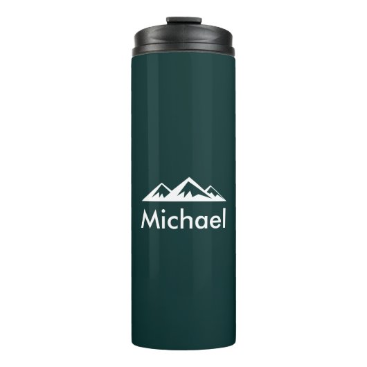 Emerald Green Mountain Personalisiert Custom Thermosbecher (Vorderseite)