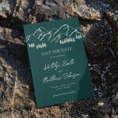 Emerald Green Mountain Pine Tree Hochzeit im Freie Save The Date
