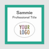 Emerald Green Name Abzeichen Company Logo 2x2 Fläc Namensschild (Vorderseite)