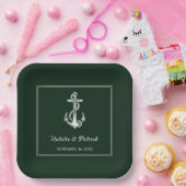 Emerald Green Nautical Anchor Wedding Paper Teller (Party)
