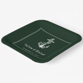 Emerald Green Nautical Anchor Wedding Paper Teller (Gewinkelt)