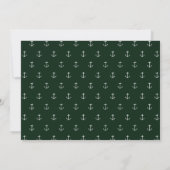Emerald Green Nautical Monogram Foto Save The Date (Rückseite)