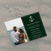 Emerald Green Nautical Monogram Foto Save The Date