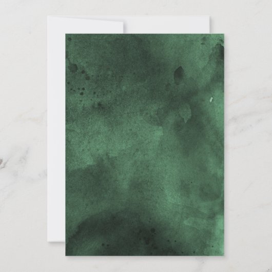 Emerald Green & Navy Blue Wedding Einladung (Rückseite)