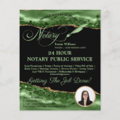 Emerald Green, Notar- und Kreditunterzeichner-Agen Flyer (Vorne)