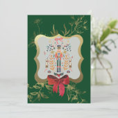 Emerald Green Nutcracker Weihnachtsfeiertag Einladung (Stehend Vorderseite)