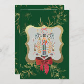 Emerald Green Nutcracker Weihnachtsfeiertag Einladung (Vorne/Hinten)